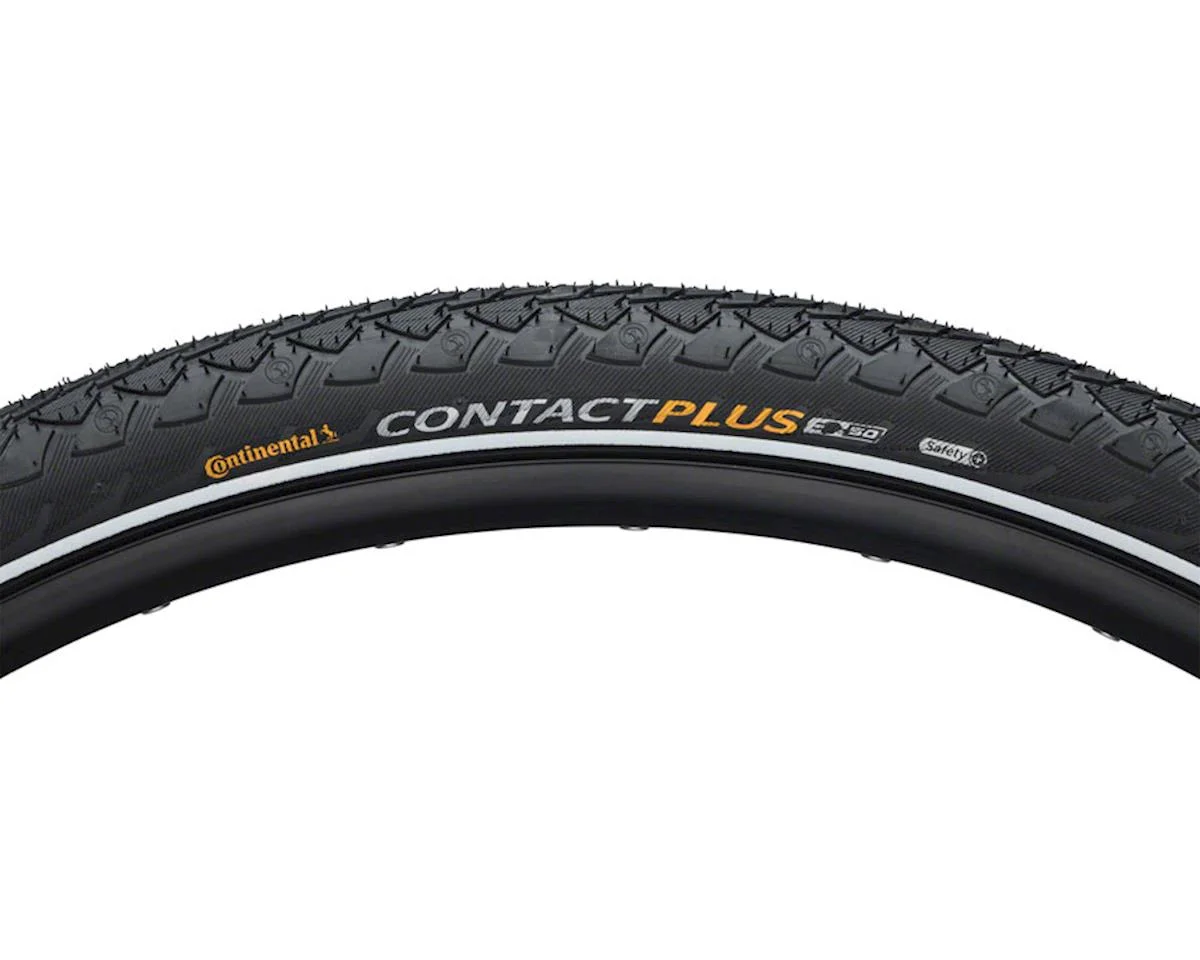 Continental Contact Plus City Tire (Black/Reflex) (700c) (42mm) (Wire) (SafetyPlus Breaker) (E50)